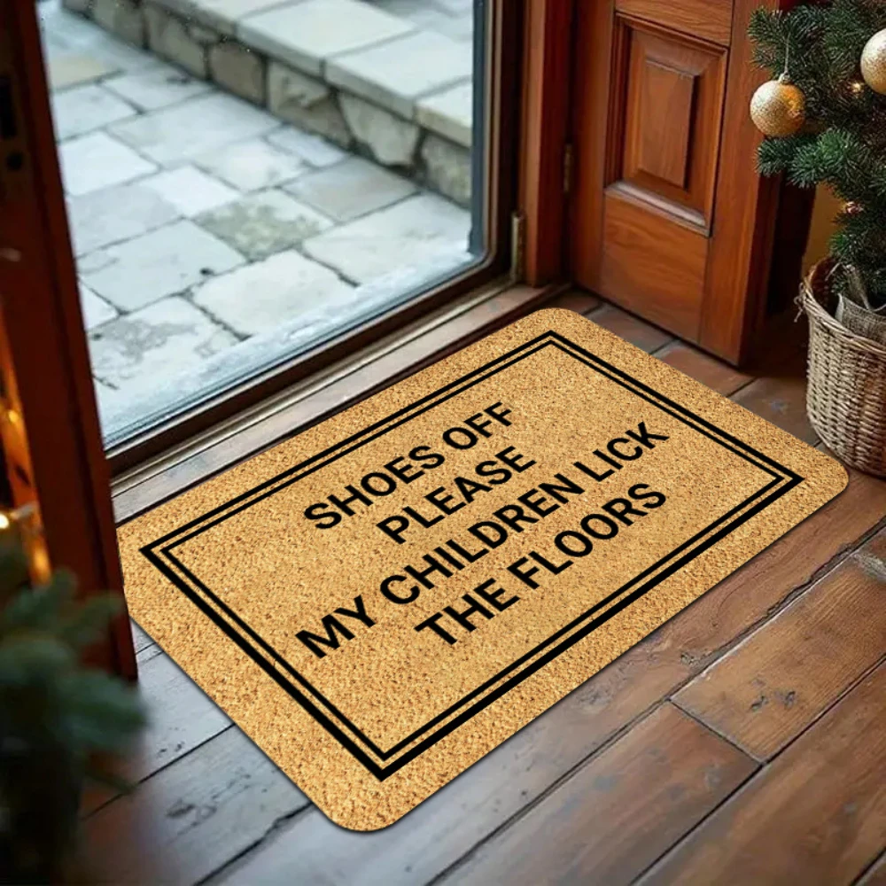 Multi‑Language Amusing Short Sentence Pattern Doormat Floor Rug Front Porch Balcony Indoor Hallway Apartment Wear‑Resistant Mat