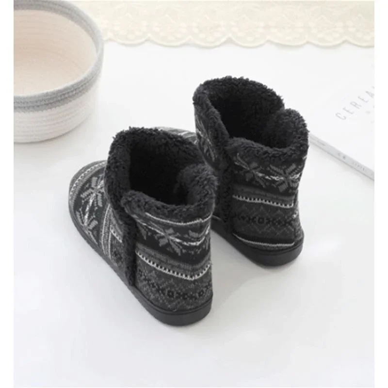 Pantofole stivali donna inverno caldo peluche e maglia Indoor Outdoor House pantofole stivali da neve