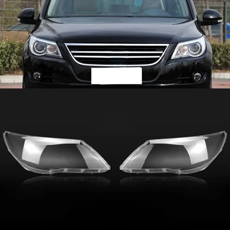 ل VW Tiguan 2009-2012 الجانب الأيسر سيارة غطاء المصباح شفاف عاكس الضوء قذيفة عدسة سيارة العلوي الظل #4
