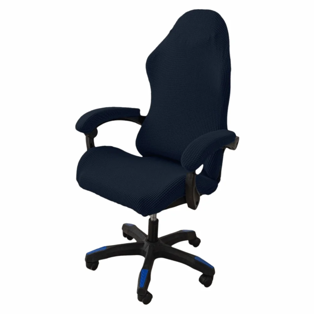 Solid Color Gaming Chair Cover Polyester Dustproof Chair Seat Slipcovers Stretchable Removable Computer Chair Cover Four Seasons