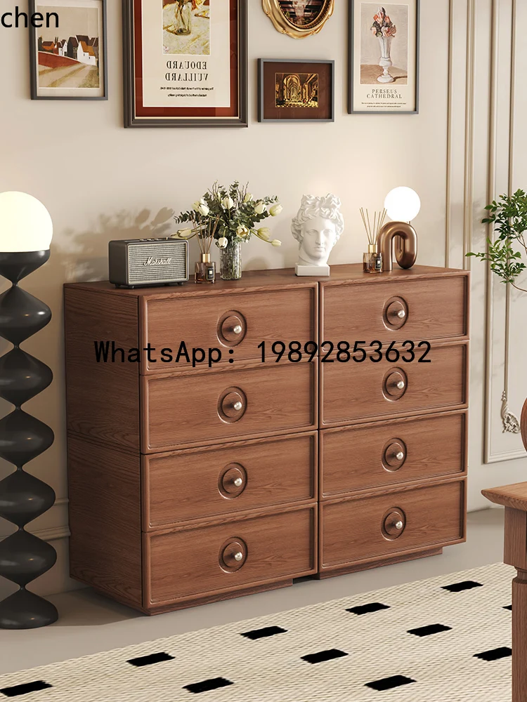 X1 medieval all solid wood bedside card door cabinet two chest cabinet storage drawer retro style living room storage cabinet