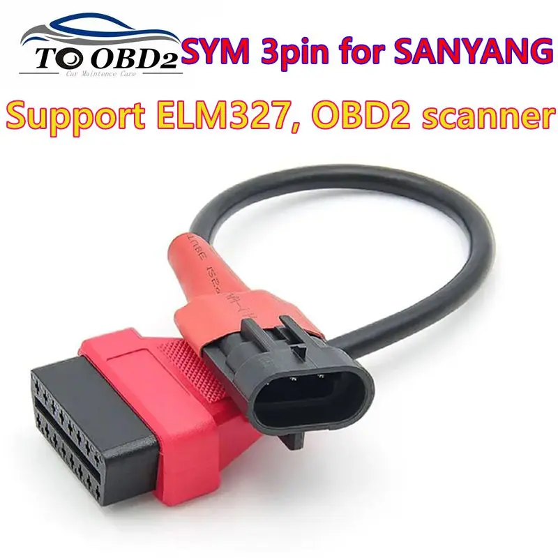 

Для SYM 3Pin к OBD2 16-контактный диагностический адаптер мотоцикла OBD диагностический удлинительный кабель OBD2 разъем для SANYANG Moto
