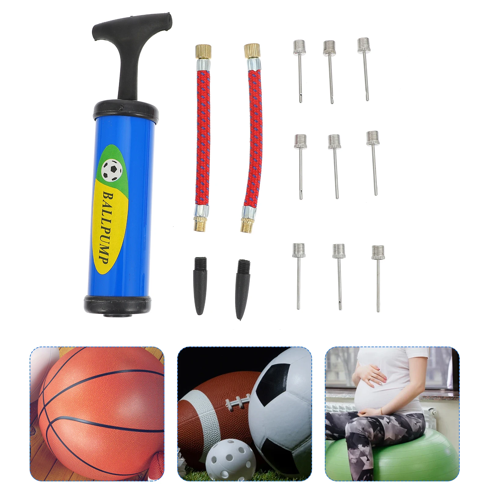 1 комплект, мини-ручной надувной насос премиум-класса, прочный, безопасный, длительный срок использования, различные насадки, подходящие различные надувные шарики