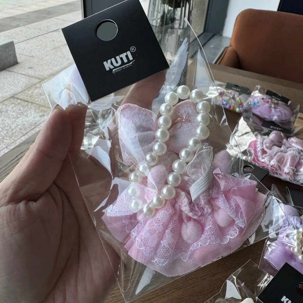 Macaron series 17 cm labubu doll clothes, vinyl blind box doll clothes, cartoon dress, bow