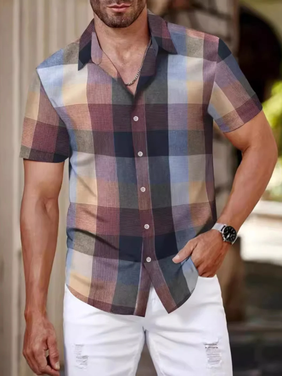 

Летняя клетчатая повседневная ort Sve irt Youth Loose Fit Breathable Moisture ng Regular Thin Summer irt