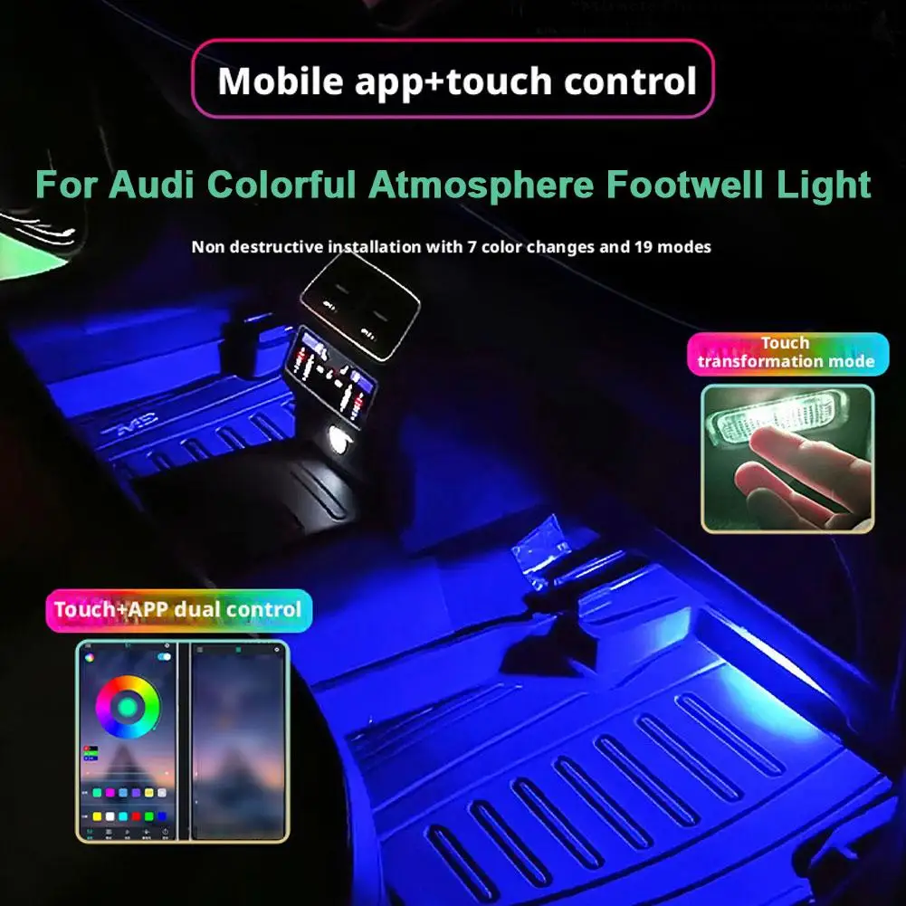 

Светодиодная лампа для салона автомобиля, освещение для ног, украшения, аксессуары для AUDI A1 A4 B7 B8 B9 A5 A6 C6 C7 A7 A8 TT Q3 Q5 Q Z8V2