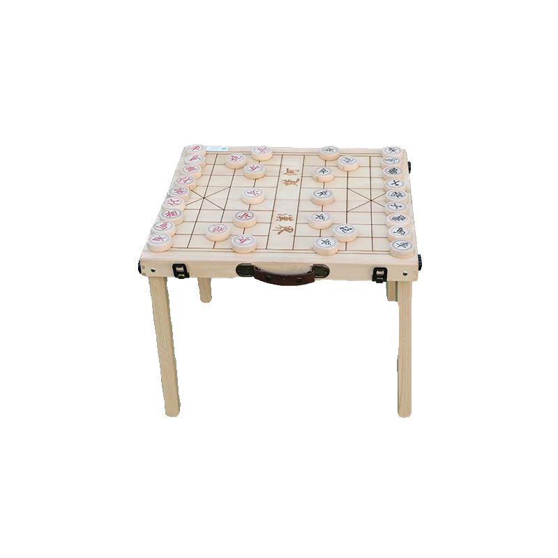 Box engraved chess table casual table Chinese chess box solid wood chessboard student