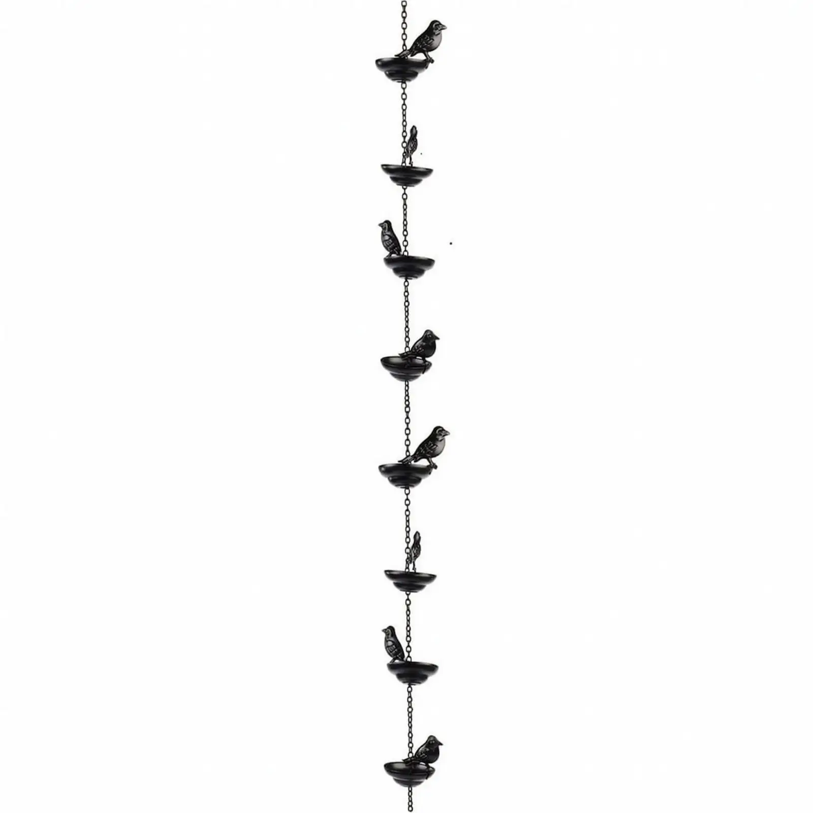 Outdoor Hanging Rain Chain Iron Anti Rust with Gutter Adapter for Garden Patio Bird Decoration