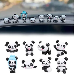 Cute Panda Car Center Console Rearview Mirror Decoration Toy Decoration Interior Organizer Auto Accessories