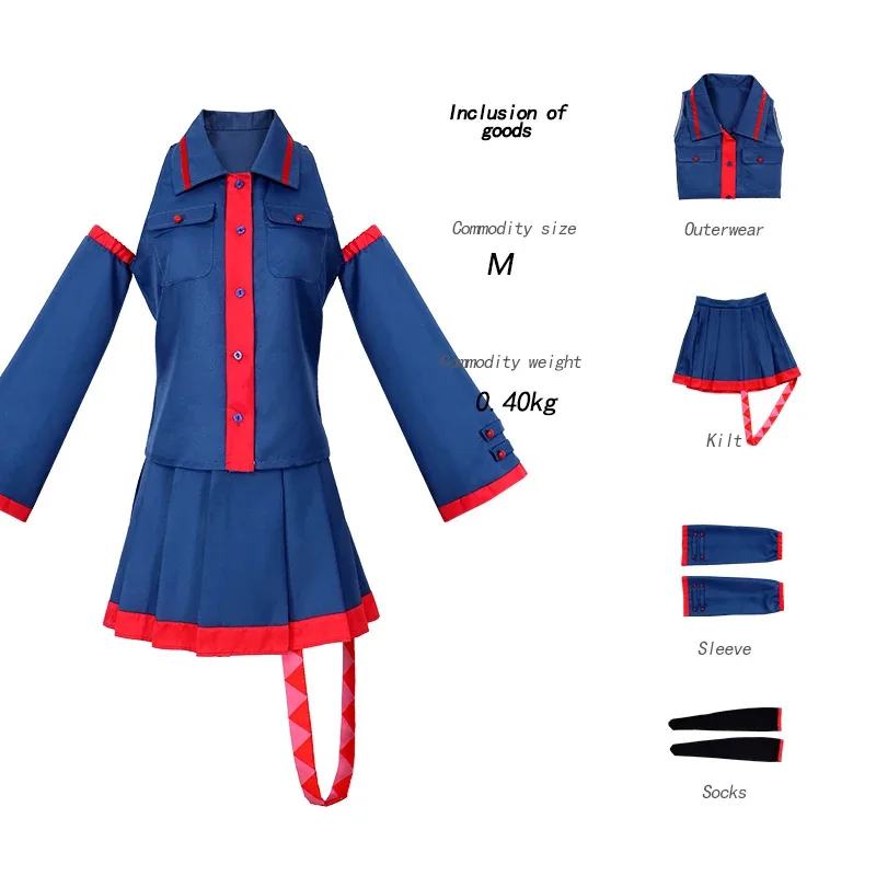 Anime Miku Kasane Teto Costume Top+Skirt Future Blue Pinkling Uniform Halloween Cosplay Suit For Womena;k6;8',