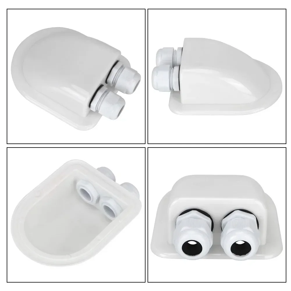 

Caravan Solar Car Junction Box Roof Wire Entry Cable Connector Holder Cable Entry Gland Box Dual Hole Automotive Accessories