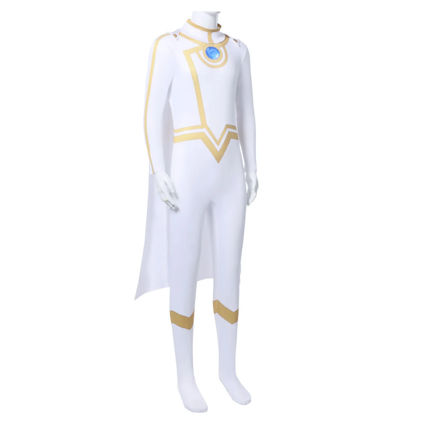 Bonito disfraz de Cosplay, monos blancos con capa, conjunto completo para fiesta de Halloween