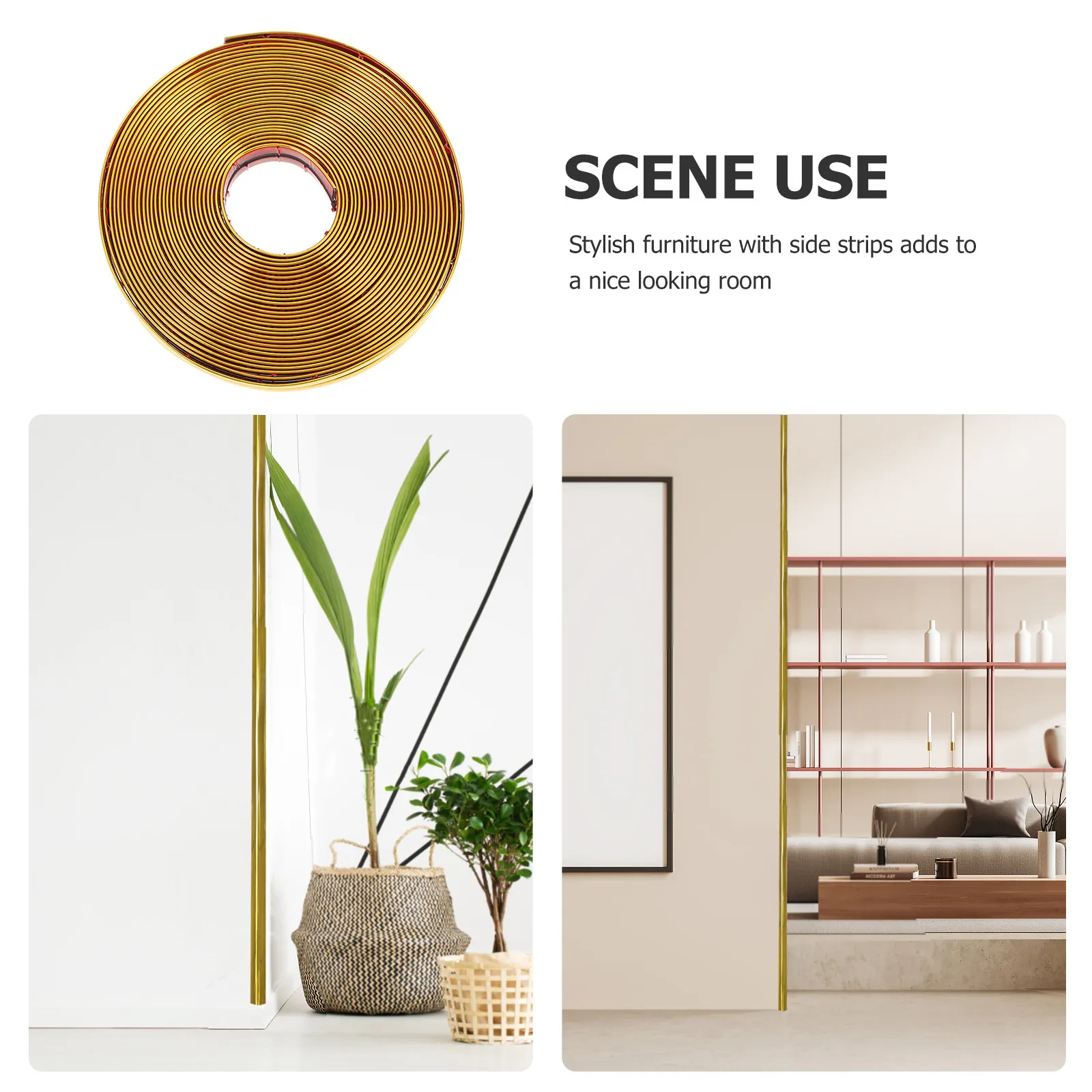 1 Roll PVC Flexible Peel and Stick Wall Corner Trim Self Adhesive Edging Strip for Home Decor Living Room Kitchen Bathroom