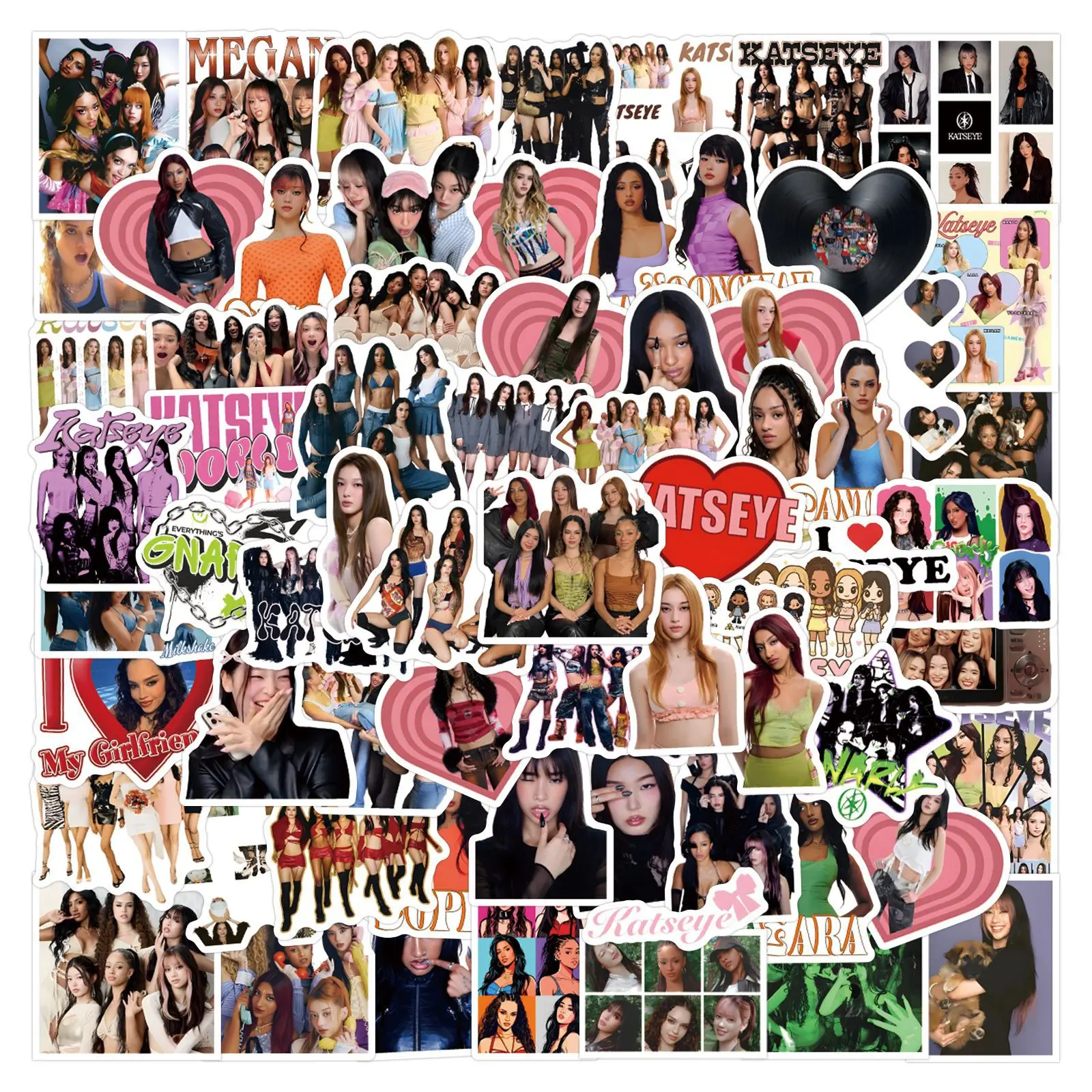 120PCS Girl Group Inspired Stickers Waterproof Vinyl Decals for Fans DIY Scrapbook Luggage Laptop Phone Case