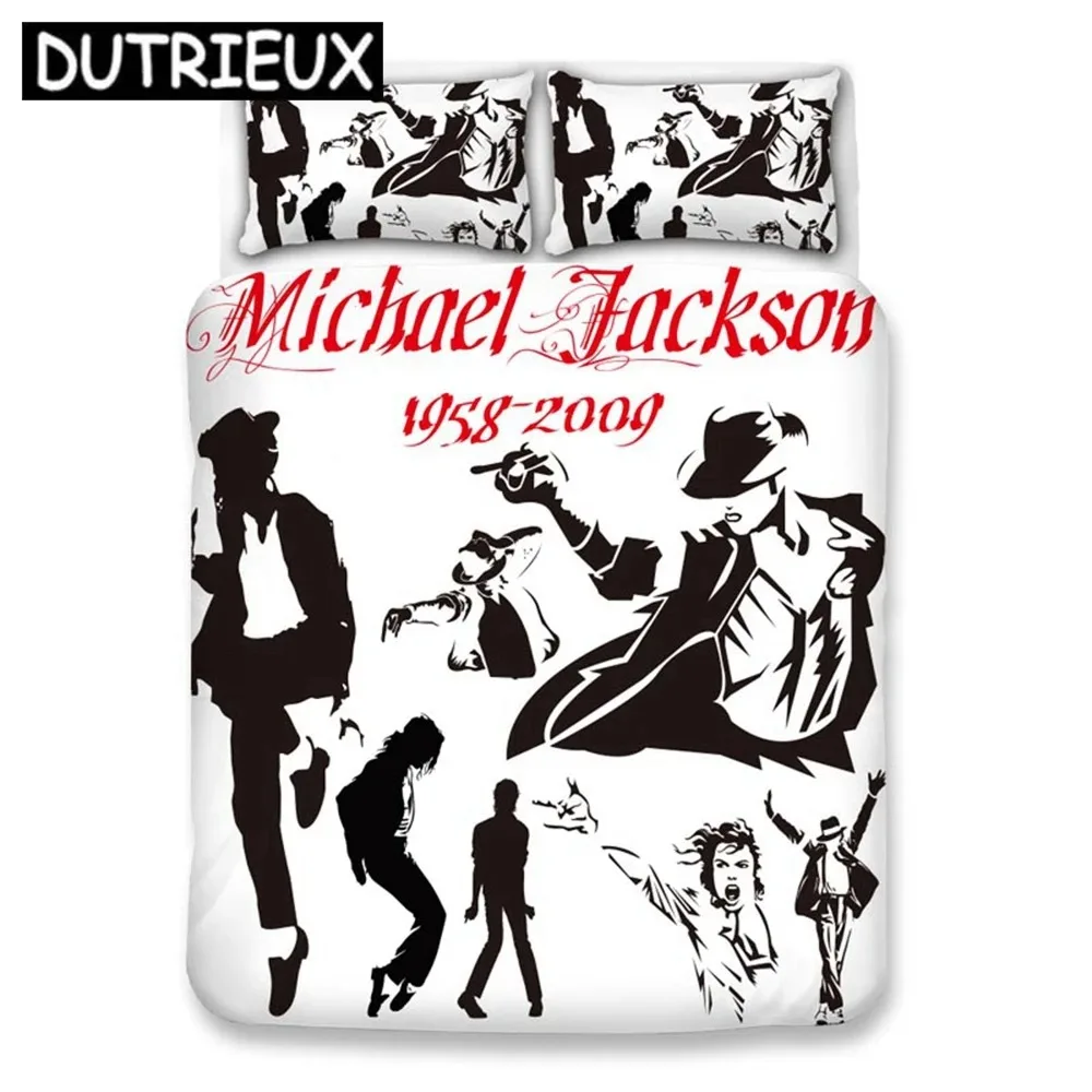 

Michael Jackson 3D Bedding Set Duvet Covers Pillowcases Cartoon Michael Jackson Comforter Bedding Sets Bedclothes Bed Linen