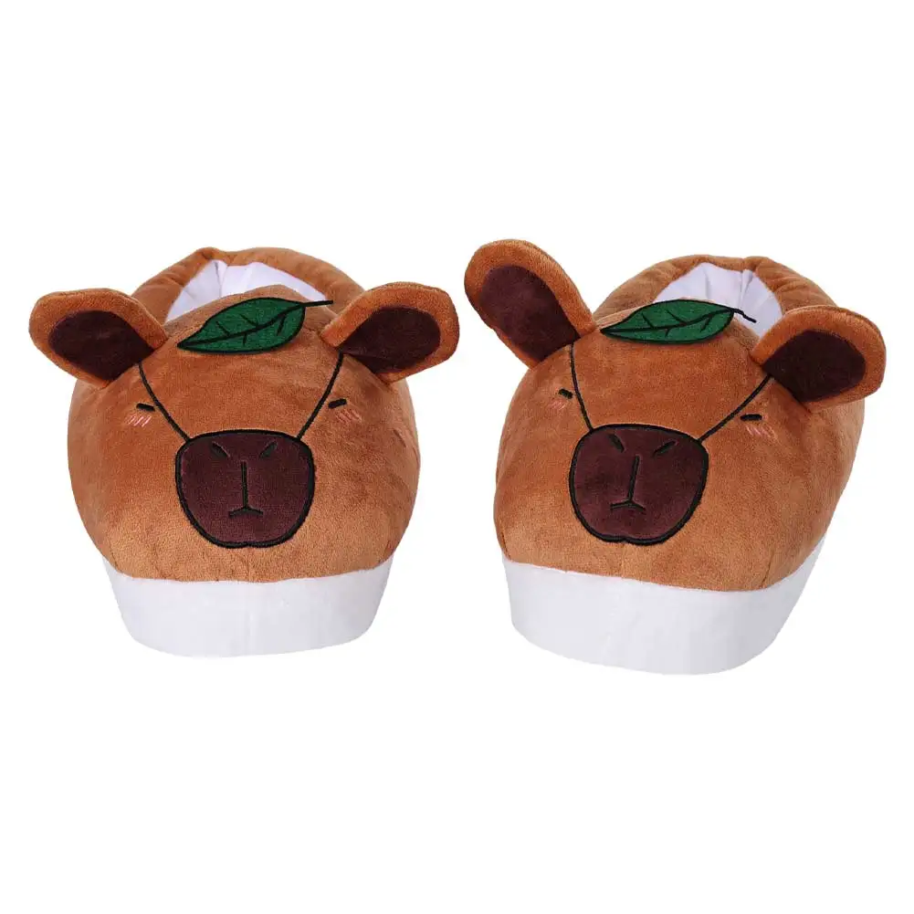 Capybara Winter Warm Home Shoes Cartoon Animal Women Plush Slippers Thick Furry Ankle Wrap Unisex Home Cotton Shoes Women Men