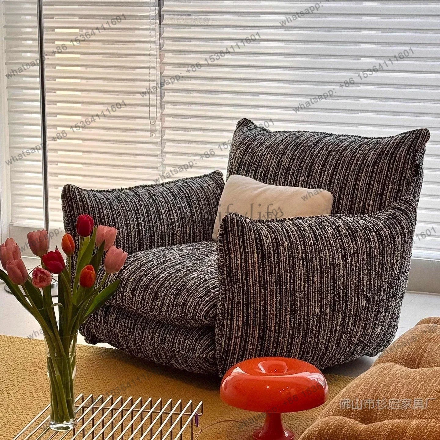 

yj19 French sofa chair antique single living room bay window study bedroom backrest coffee leisure chair retro fashion