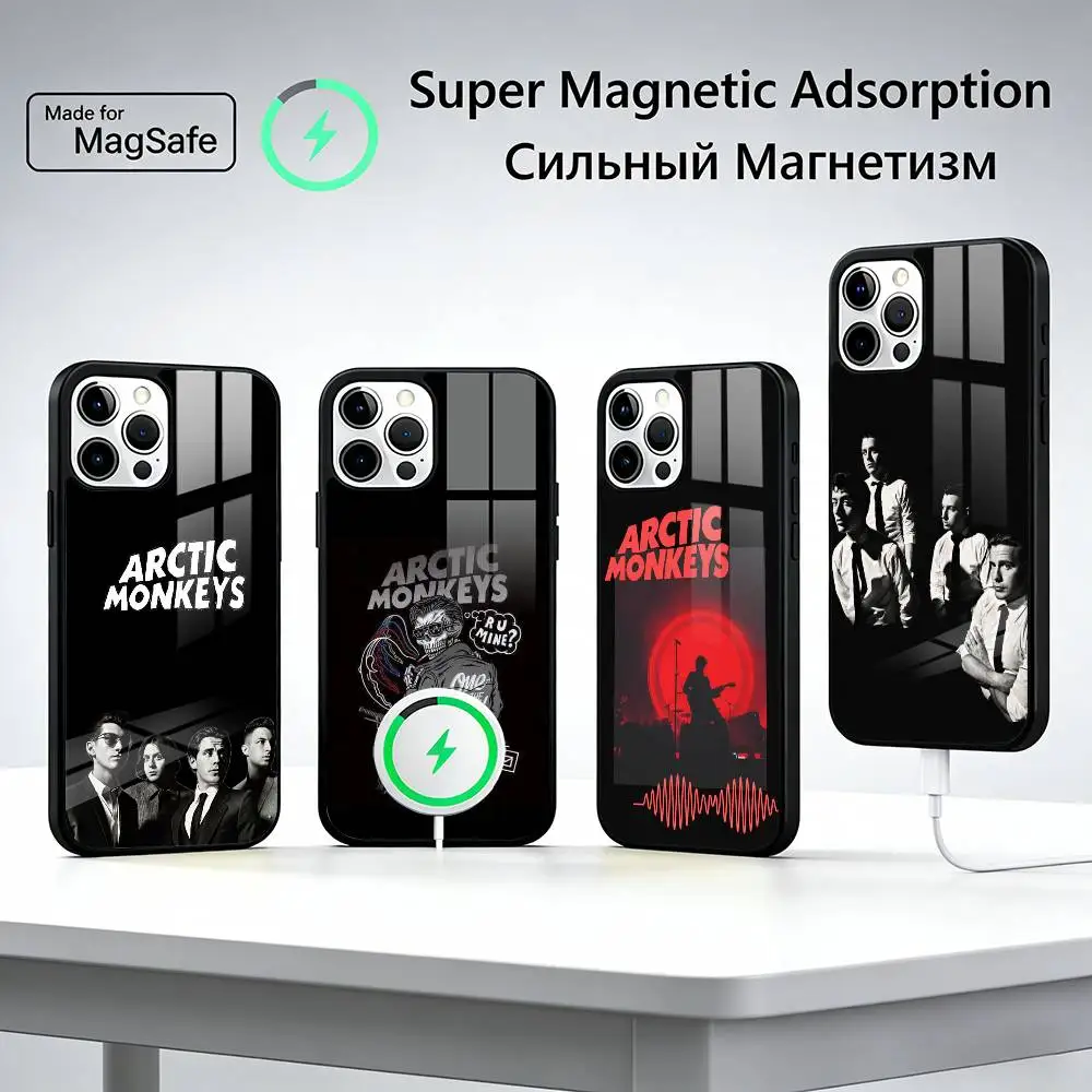 

A-Arctic M-Monkeys Band Phone Case For iPhone17,16,15,14,13,12,11 Plus,Pro Max, New Magnetic Wireless Charging