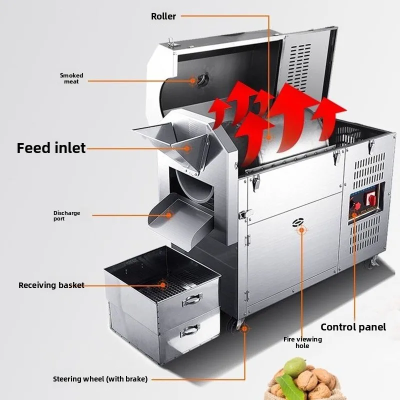Sugar fried chestnut machine multi-functional stall gas fried melon seeds peanut sesame machine dried fruit machine y