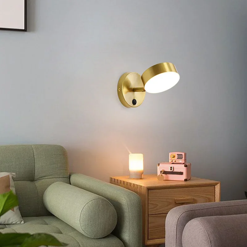 Imagem -04 - Nórdico Simples Dourado Luzes de Parede Led Lâmpada de Cabeceira Moderna Luz Noturna de Leitura Home Decor Iluminação do Quarto