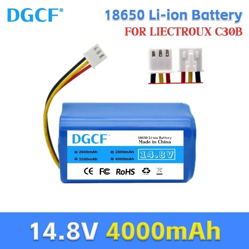 

14.8v 4000mAh Origina 18650 Lithium battery pack for LIECTROUX C30B Robot Vacuum Cleaner Spare Batteries 14.4V