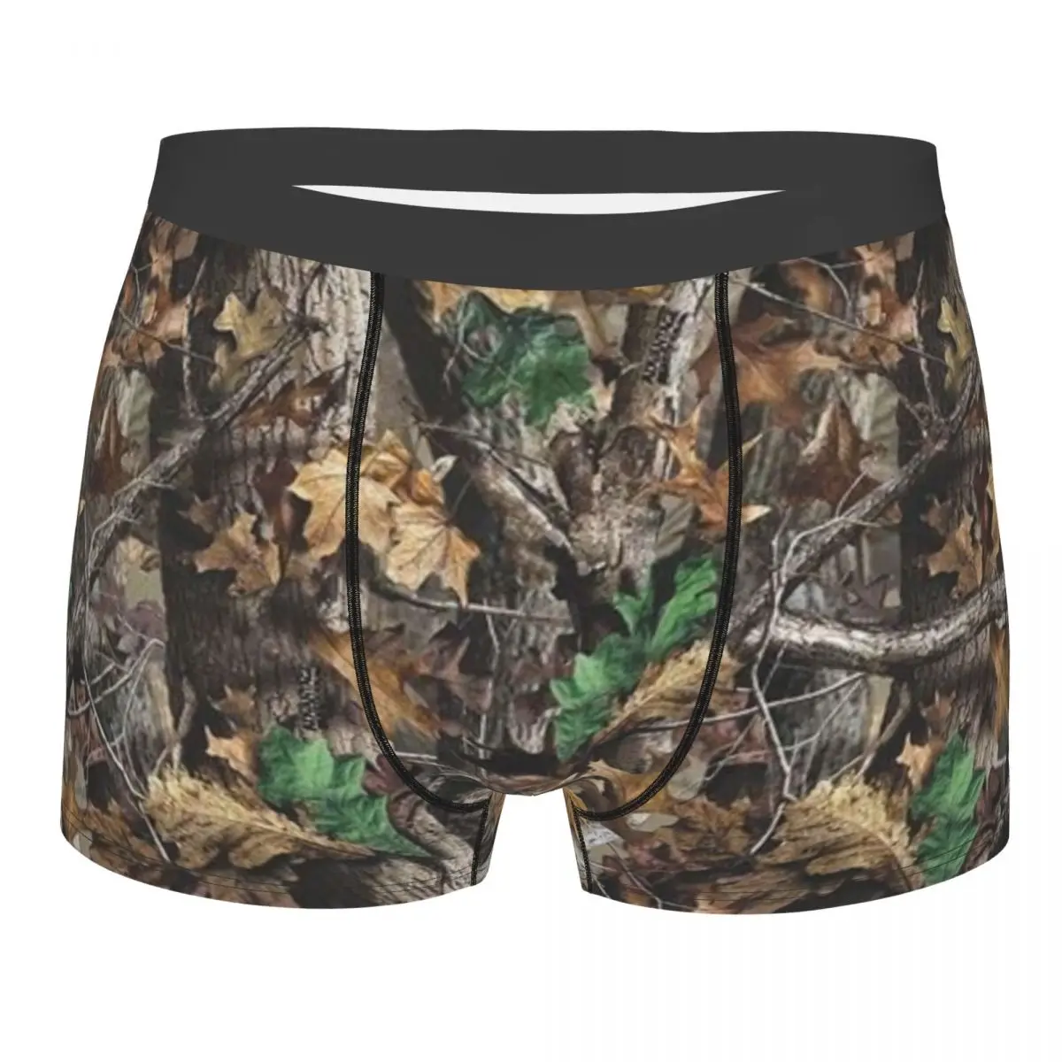 Custom Sexy Real Tree Forest Camo Camouflage Pattern Boxers Shorts Underpants Men's Comfortable Briefs Underwear