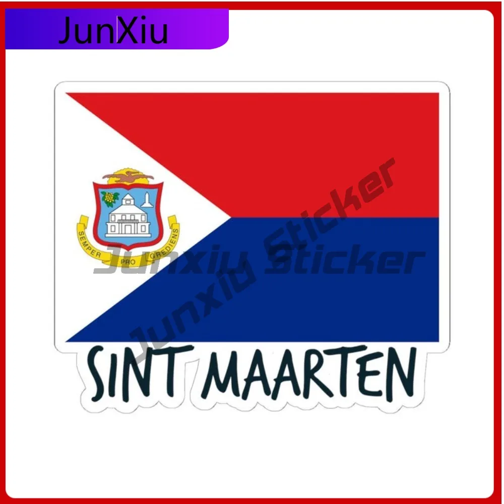 

Sint Maarten Flag Travel Sticker Caribbean Island Souvenir Vacation Travel Stickers Accessory Car Body Suv Motocross Windshield