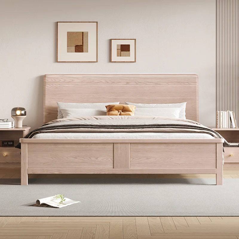 

Queen Size Couple Bed Wood Minimalist Drawers Lounge Double Bed Modern Luxury Cama Casal Multifuncional Nordic Furniture