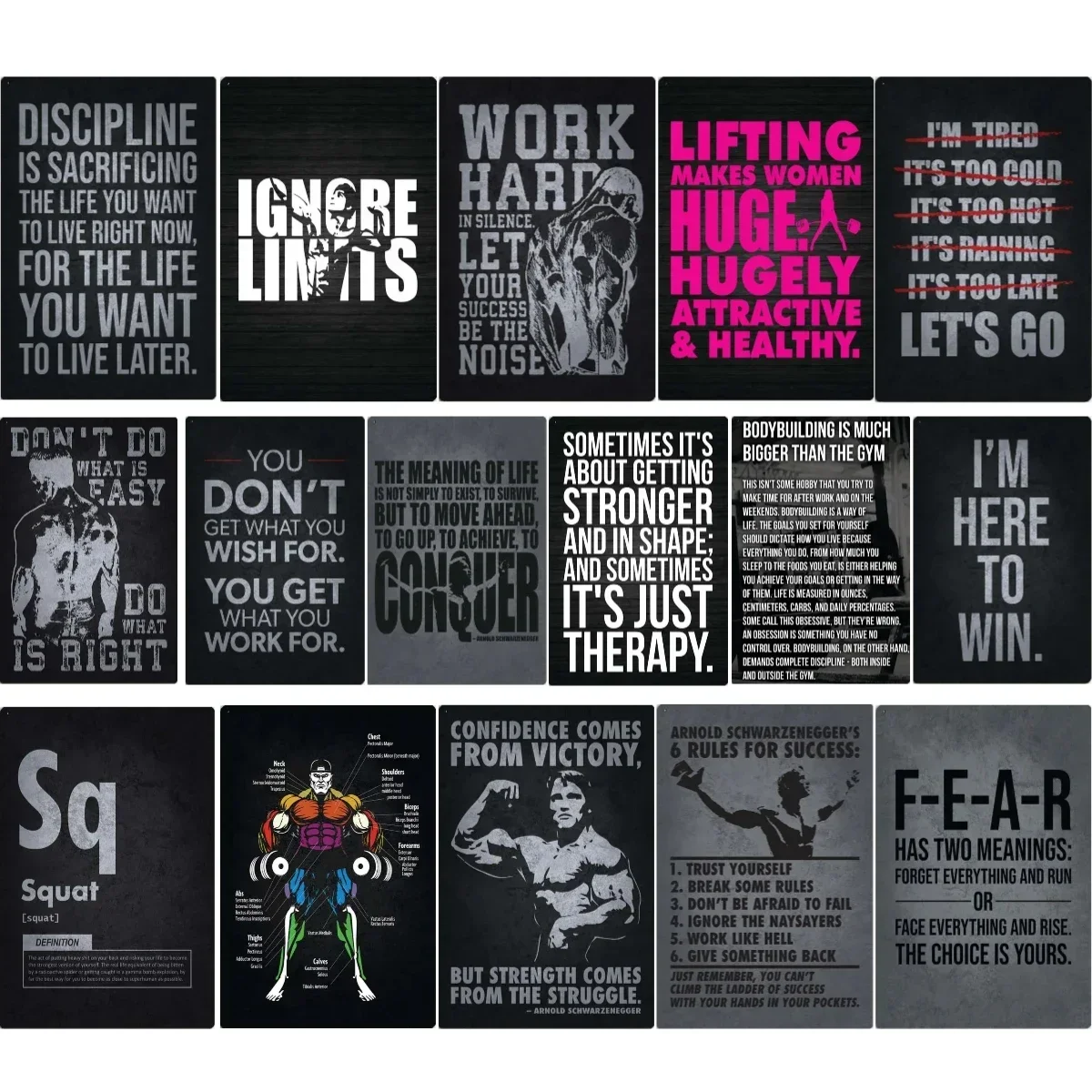 

Gym metal fitness signs are suitable for gym wall decoration and inspirational quotes