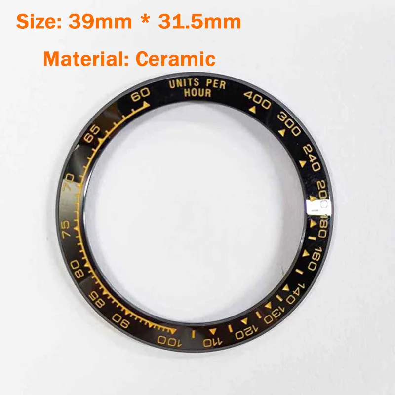 39mm * 31.5mm black green coffee Daytona bevelled ceramic bezel accessories for watch bezel