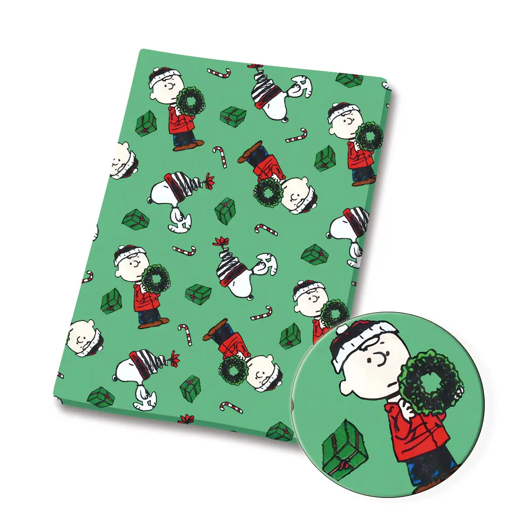 Tecido dos desenhos animados quente diy140 * 50cm costura artesanal retalhos acolchoado vestido de bebê casa folha tecido impresso costura crianças fabri