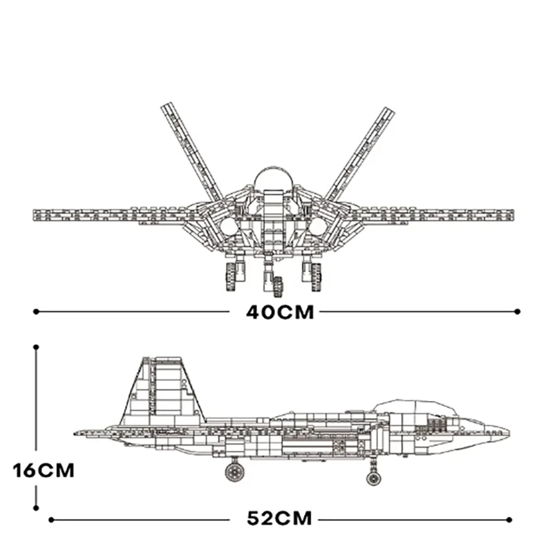 F22 fighter building block model desktop decoration DIY children's toy holiday gift preferred  for military enthusiasts 1837PCS