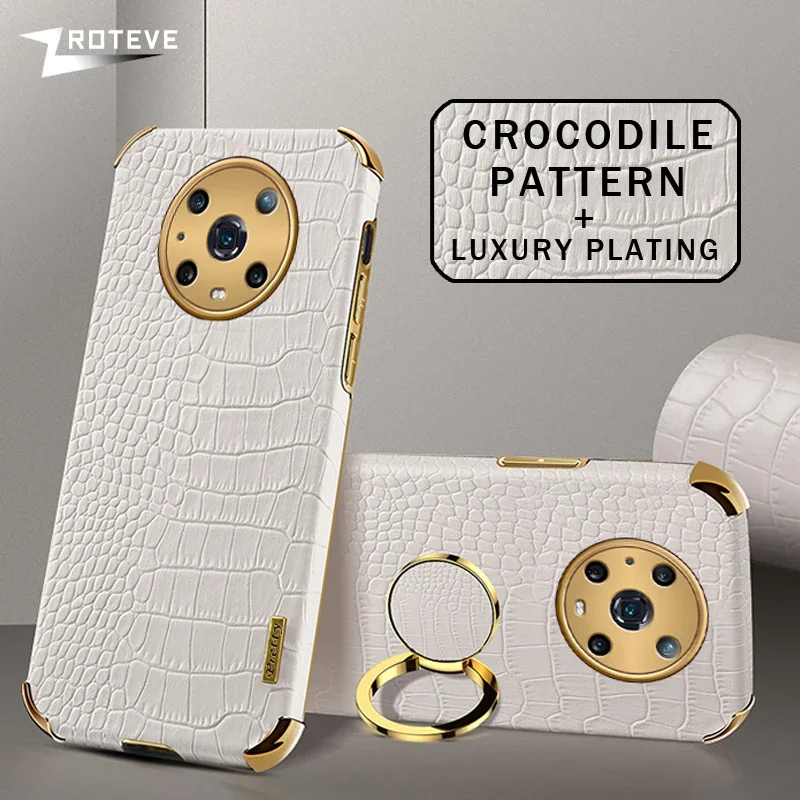 For Honor Magic4 Pro Case Zroteve Crocodile Leather Ring Holder Cover For Huawei Magic 4 5 Pro Magic5 Lite 5G Global Phone Cases