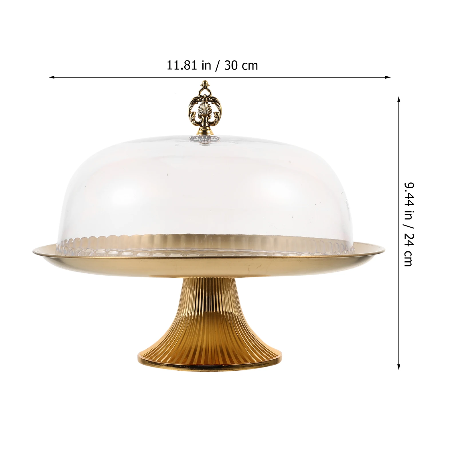 

12 Inches Cake Stand Dessert Display Tray Cupcake Holder Pastry Platter Food Serving Snack Dish Round Lid Cake Plate Glass