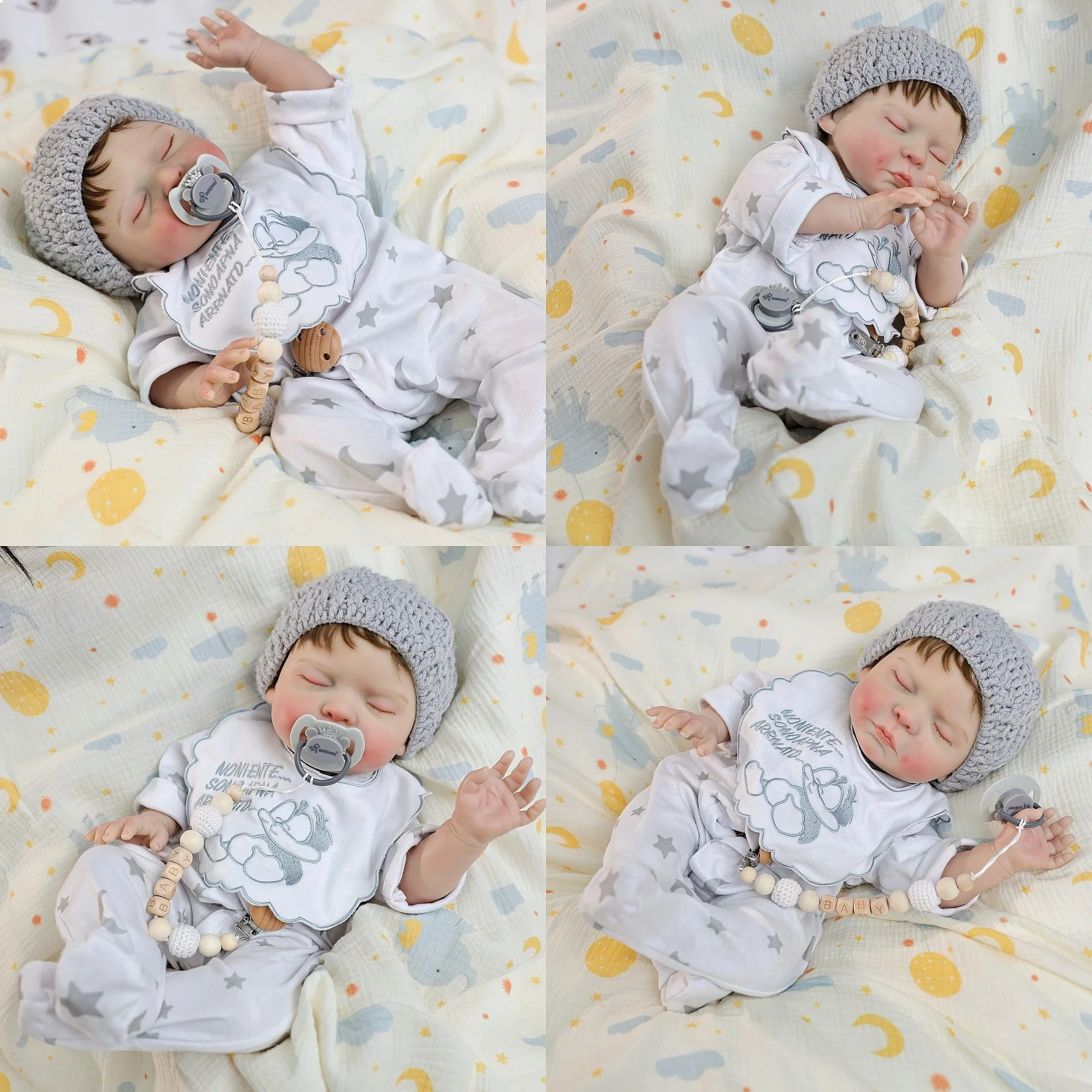 22 Inch Reborn Baby Doll Realistic Soft Silicone Toy Gift for Kids