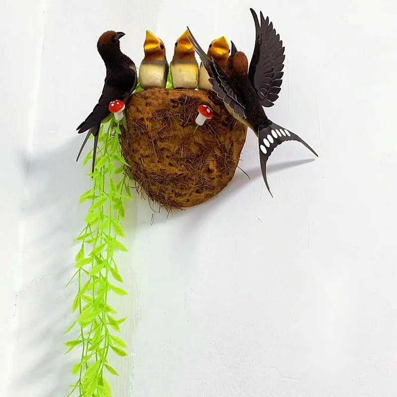 Simulated Swallow, Bird Nest, Bird Nest, Spring Home Decoration, Swallow Soft Decoration, Simulated Bird