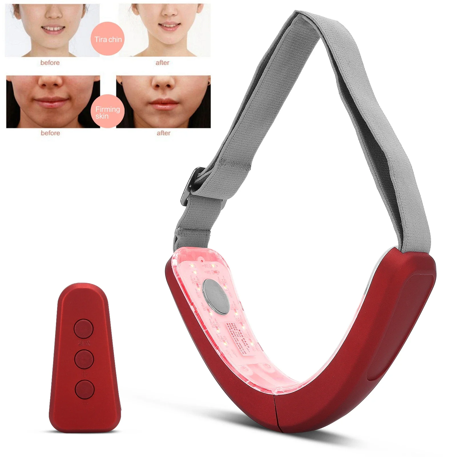 Microcurrent Face Lifting Device Electric V Face Machine Slimming Vibration Double Chin Reducer Cheek Firming Facial Care Device