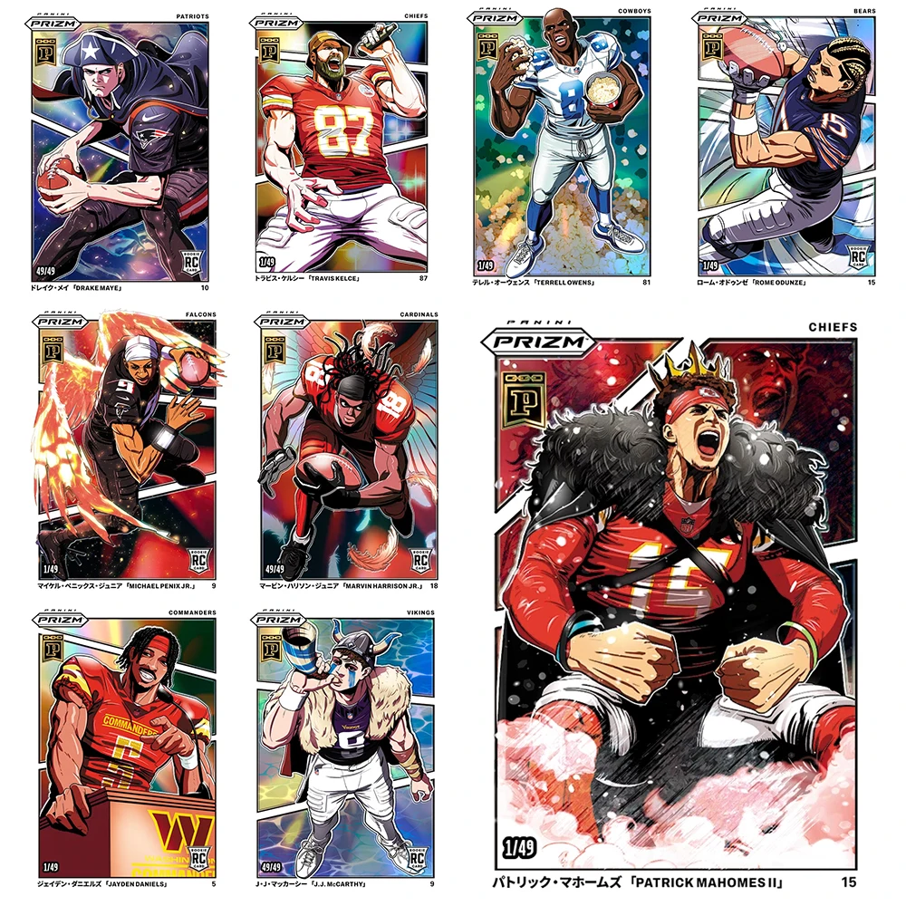 PANINI 2024 PRIZM FOOTBALL patrick mahomes jayden daniels macarthy Laser collectible cards DIY homemade Boys' holiday gifts
