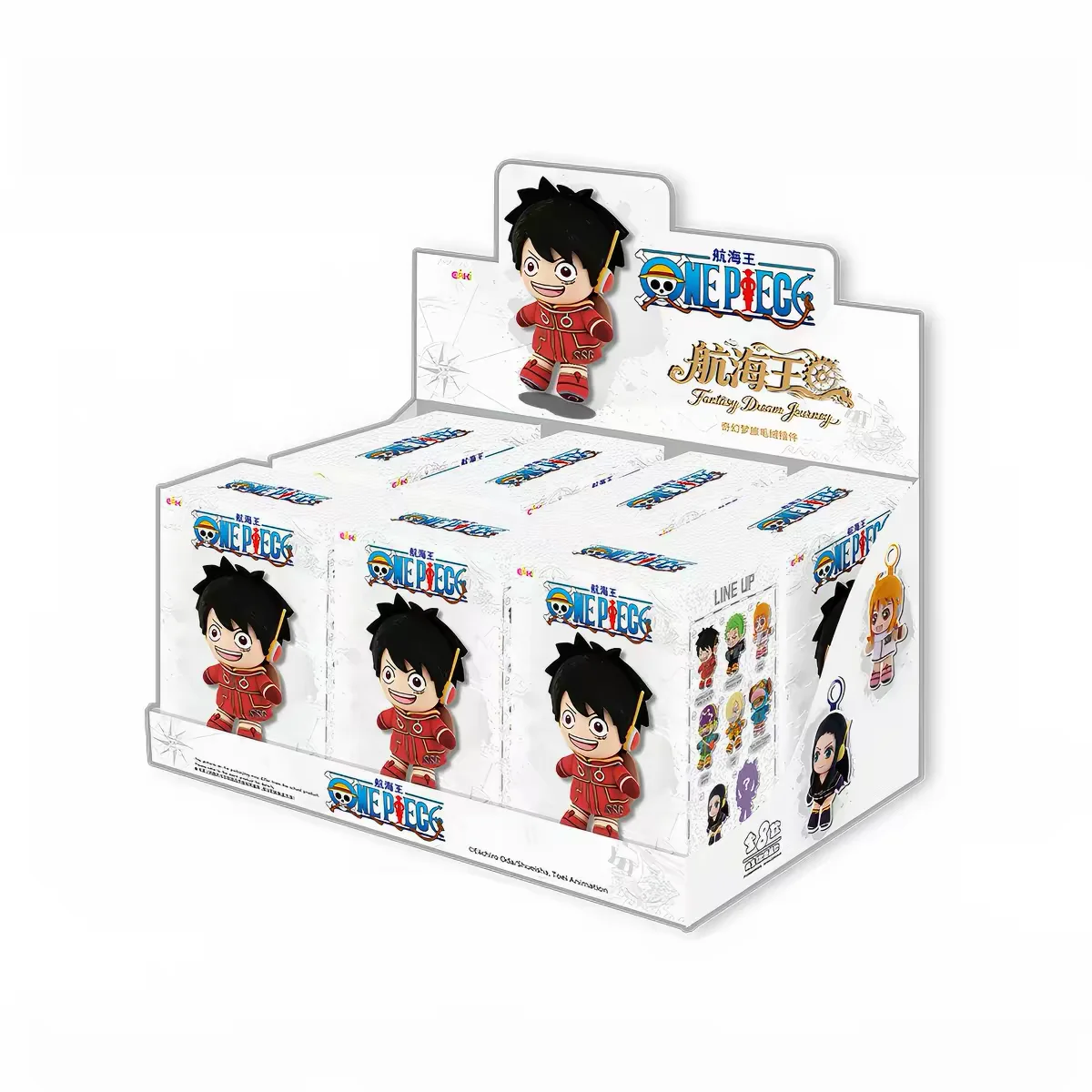 Neue EAKI One Piece Egghead Series Blind Box Niedlicher Schlüsselanhänger Spielzeugfigur Luffy Nami Zoro Sanji Brook Weicher Plüschanhänger
