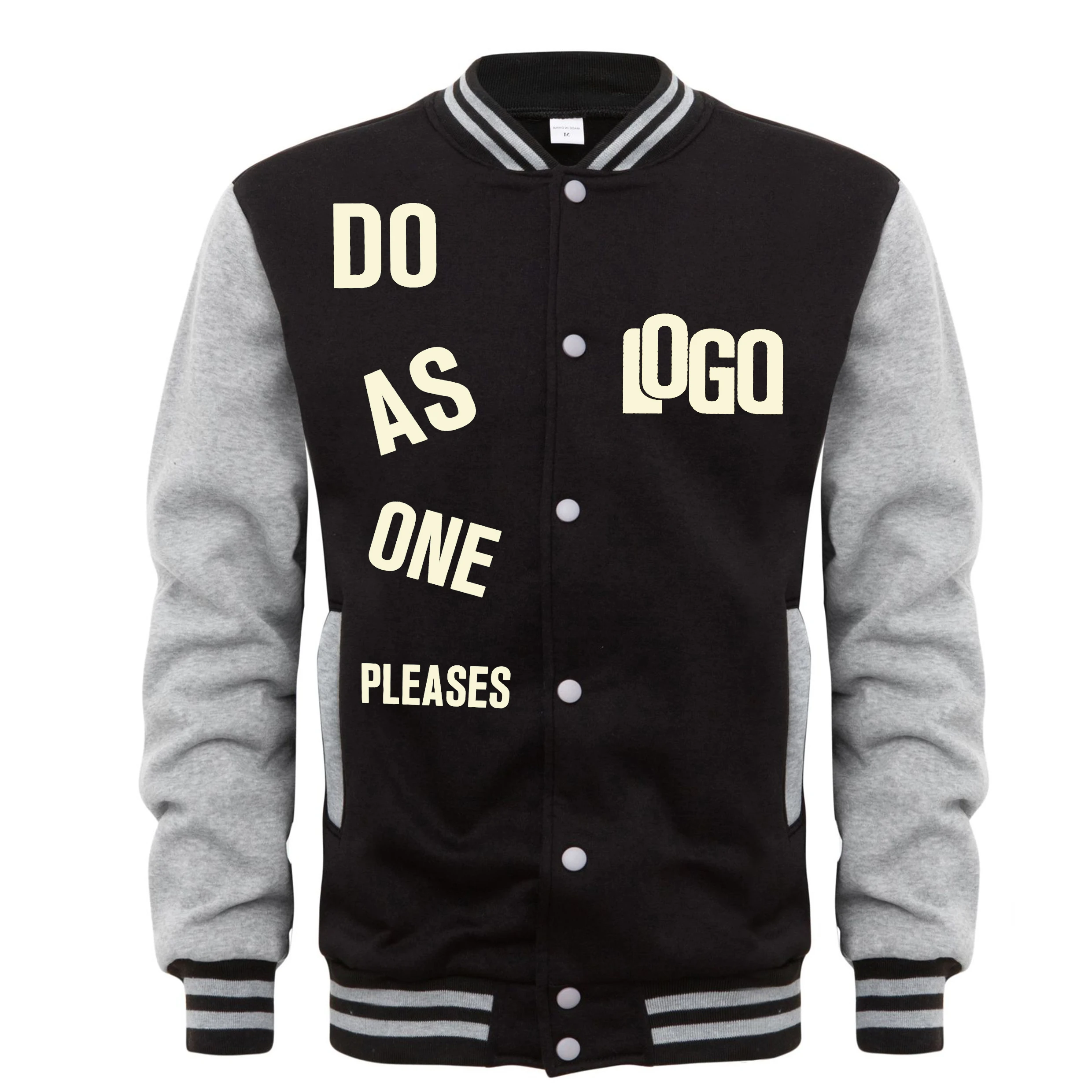 DIY custom your LOGO or picture Men's multi-pocket zipper hooded casual shirt plus size loose pullover fashion sweater top