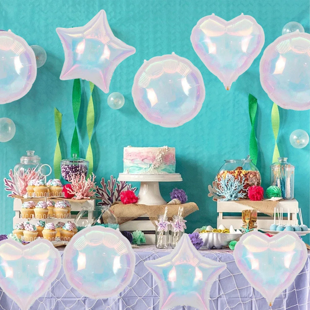 6 Stück schillernde runde Folienballons Riesige 4D klare runde 22 Zoll Mylar-Luftballons Geburtstag Hochzeit Abschlussball Party Dekorationen Lieferungen – Detail 11