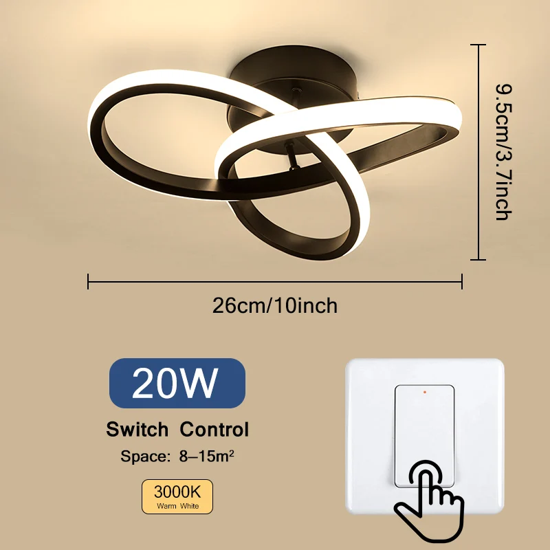 Huishoudelijke LED-kroonluchter Drie kleuren Lamp Moderne stijl Plafondlamp Slaapkamer Licht Oppervlakteinstallatie 220v Eetkamerlamp