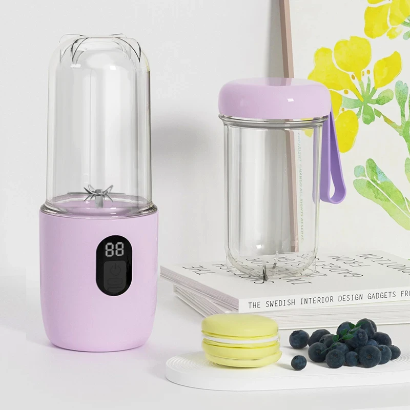 HOMEFISH Blender USB Rechargeable Cordless Mini Juicer Mixer for Smoothie Shake Protein Travel Sports Bottle Juicer Cup image 3