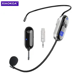 XIAOKOA Wireless Microphone Headset UHF Wireless Headset & Handheld 2 in 1 Mic with LED Digital Display 165 Ft Range Microphone