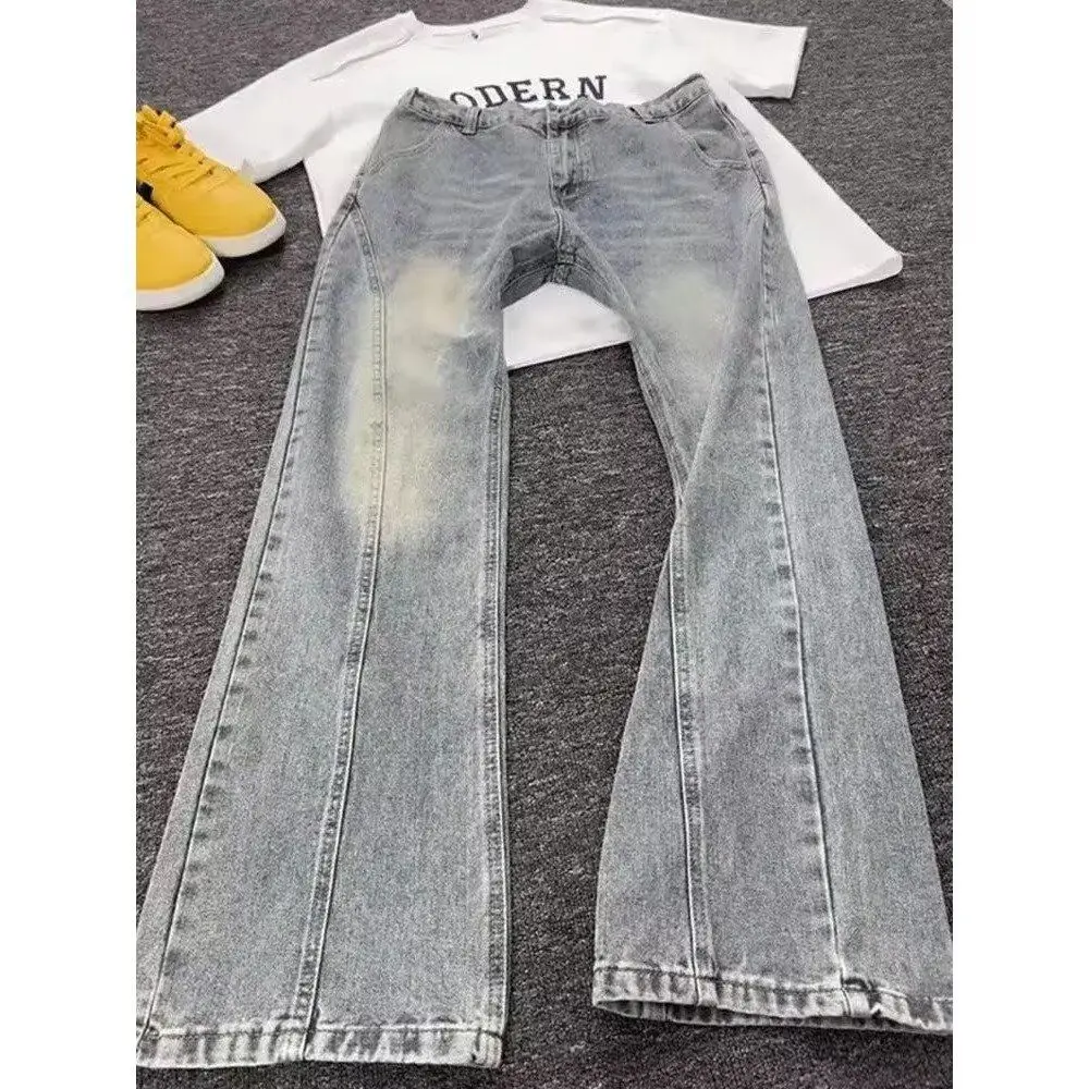 

Spring 2025 High Waist Slim Fit Korean Sle Double Bule Micro Flared Denim Jeans Women's Elastic Four-Dimensional Casual P...