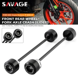 For 690 Enduro R 690 DUKE SMC/R Supermoto Motorcycle Front Rear Wheel Fork Axle Sliders Frame Crash Protector Anti-Falling Pads