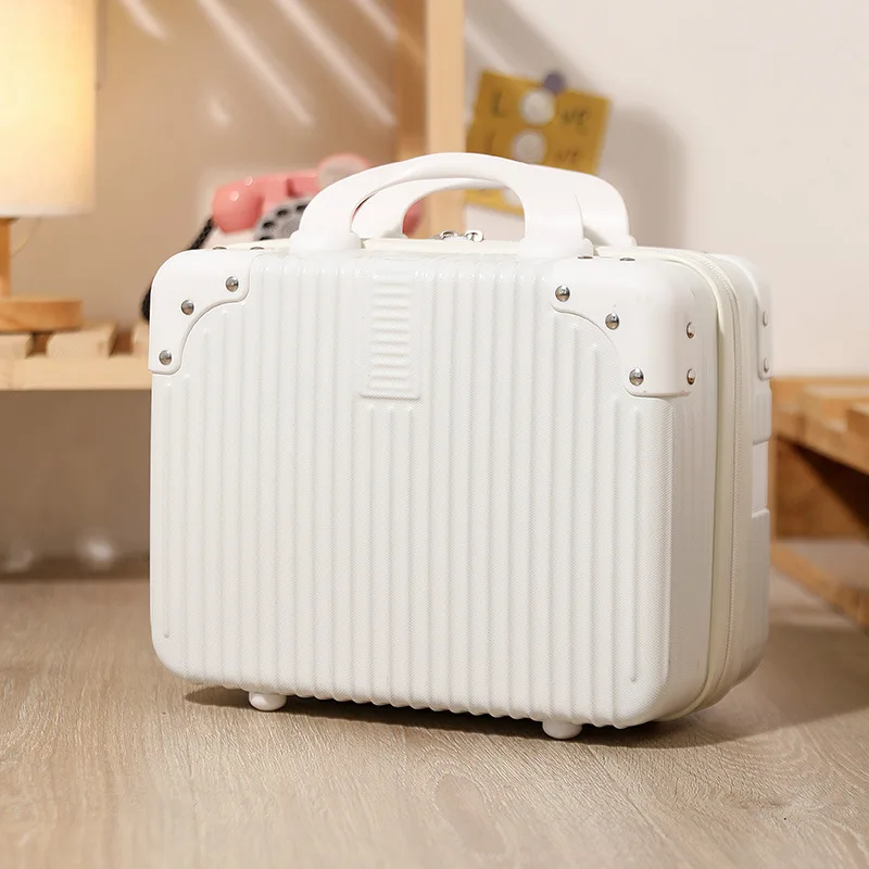 

14 Inch Portable Cosmetic Case Small Suitcase Lightweight Short Trip Cosmetic Toiletries Storage Box