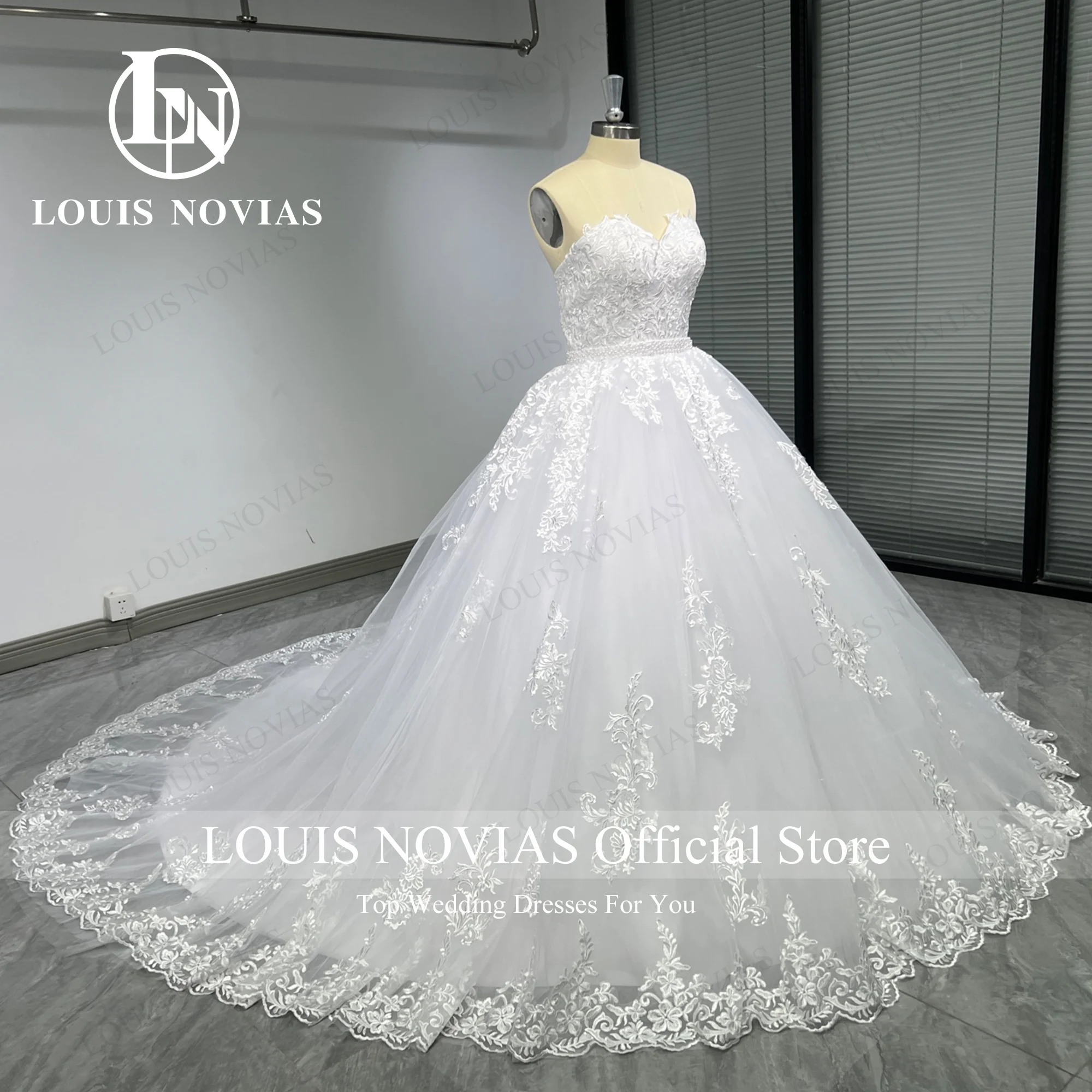 Louis novias vestido de baile vestido de casamento com jaqueta querida bordado botão tribunal trem 100% fotos reais vestidos de novia