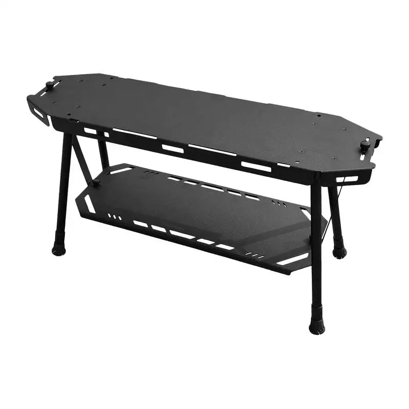 

Складной стол для кемпинга, легкий стол для пикника, стеллажи для хранения из алюминиевого сплава, компактная походная полка, тонкая складная кухонная станция для