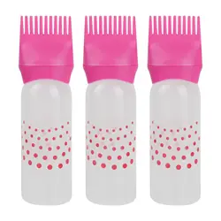 Hete 120Ml Haarverf Applicator Flessen 3 Kleur Plastic Verven Shampoo Fles Olie Kam Borstel Styling Tool Haarkleuring Haarkleuring Gereedschap